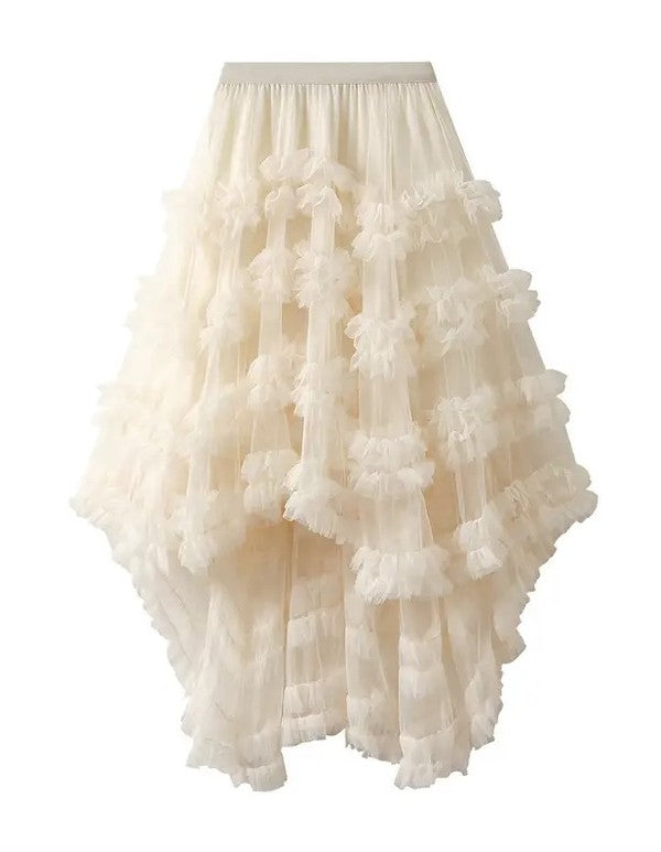 Ruffle tiered skirt-Miss Sparkling-Cream-S-[option4]-[option5]-[option6]-[option7]-[option8]-Shop-Boutique-Clothing-for-Women-Online