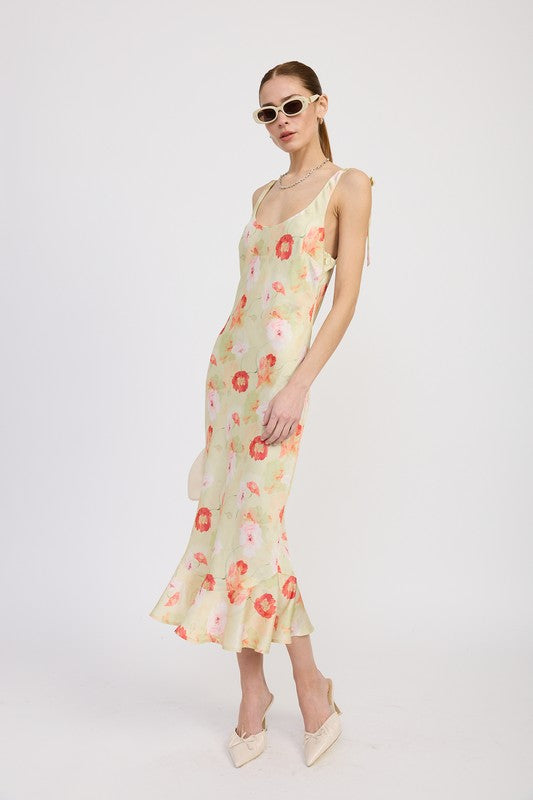 PRINTED SATIN MIDI DRESS WITH SCOOP NECK-Emory Park-[option4]-[option5]-[option6]-[option7]-[option8]-Shop-Boutique-Clothing-for-Women-Online