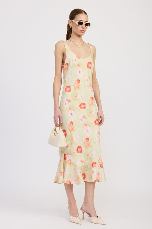 PRINTED SATIN MIDI DRESS WITH SCOOP NECK-Emory Park-[option4]-[option5]-[option6]-[option7]-[option8]-Shop-Boutique-Clothing-for-Women-Online