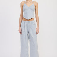 CINCHED TWILL PANTS WITH WIDE LEG-Emory Park-[option4]-[option5]-[option6]-[option7]-[option8]-Shop-Boutique-Clothing-for-Women-Online