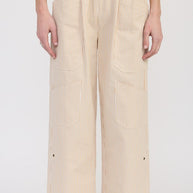 CINCHED TWILL PANTS WITH WIDE LEG-Emory Park-[option4]-[option5]-[option6]-[option7]-[option8]-Shop-Boutique-Clothing-for-Women-Online