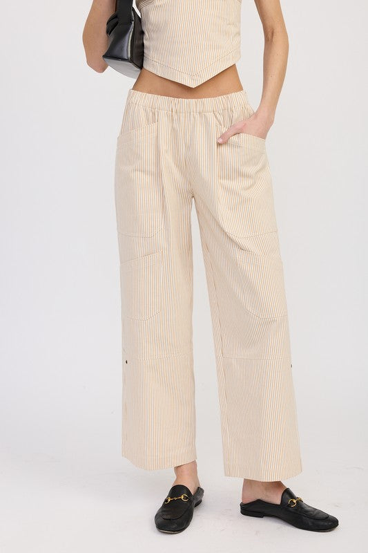 CINCHED TWILL PANTS WITH WIDE LEG-Emory Park-[option4]-[option5]-[option6]-[option7]-[option8]-Shop-Boutique-Clothing-for-Women-Online
