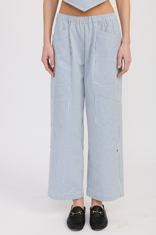 CINCHED TWILL PANTS WITH WIDE LEG-Emory Park-[option4]-[option5]-[option6]-[option7]-[option8]-Shop-Boutique-Clothing-for-Women-Online