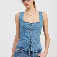 DENIM LACE UP BUSTIER TOP-Emory Park-TRUE BLUE-S-[option4]-[option5]-[option6]-[option7]-[option8]-Shop-Boutique-Clothing-for-Women-Online