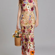 Floral Embroidered Mesh Overlay Maxi Dress-Dresses-Trendsi-[option4]-[option5]-[option6]-[option7]-[option8]-Shop-Boutique-Clothing-for-Women-Online