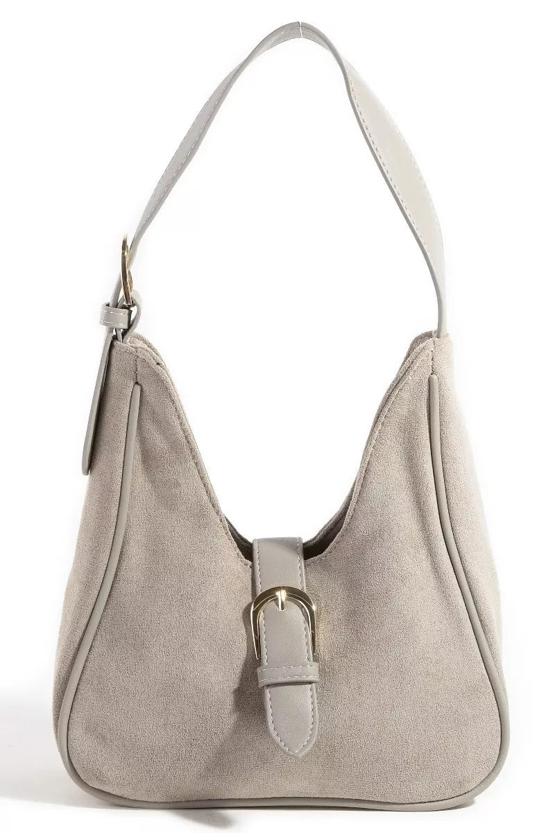 Fame Buckle Accent Faux Suede Hand Bag-handbag-Trendsi-[option4]-[option5]-[option6]-[option7]-[option8]-Shop-Boutique-Clothing-for-Women-Online