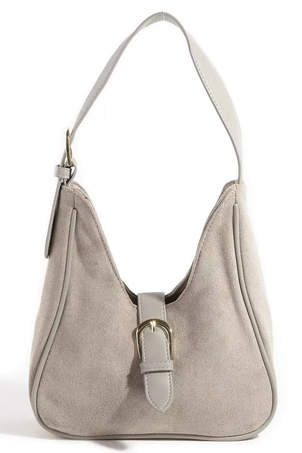 Fame Buckle Accent Faux Suede Hand Bag-handbag-Trendsi-[option4]-[option5]-[option6]-[option7]-[option8]-Shop-Boutique-Clothing-for-Women-Online