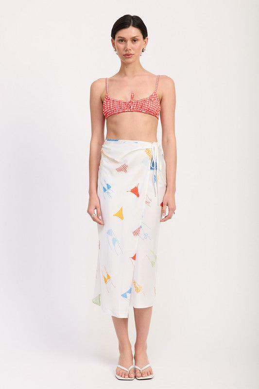PRINTED SATIN MIDI SKIRT WITH SIDE RUCHE-Emory Park-[option4]-[option5]-[option6]-[option7]-[option8]-Shop-Boutique-Clothing-for-Women-Online