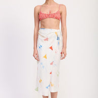 PRINTED SATIN MIDI SKIRT WITH SIDE RUCHE-Emory Park-[option4]-[option5]-[option6]-[option7]-[option8]-Shop-Boutique-Clothing-for-Women-Online
