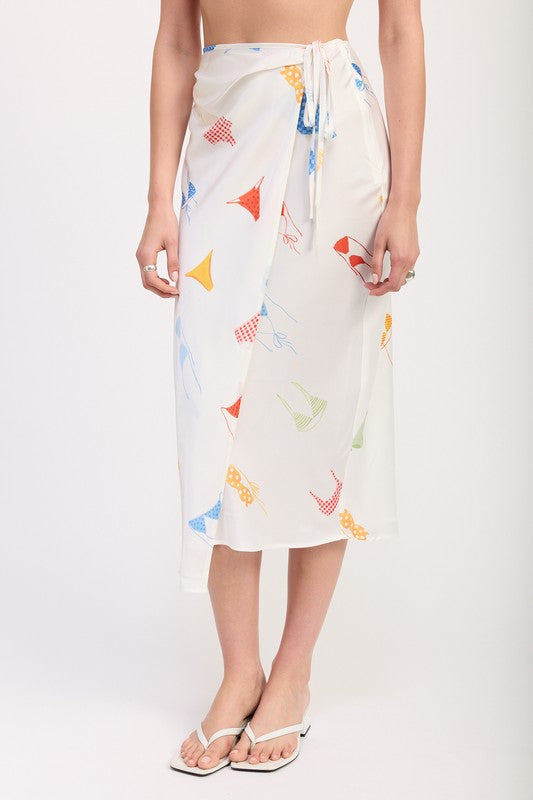 PRINTED SATIN MIDI SKIRT WITH SIDE RUCHE-Emory Park-[option4]-[option5]-[option6]-[option7]-[option8]-Shop-Boutique-Clothing-for-Women-Online