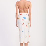 PRINTED SATIN MIDI SKIRT WITH SIDE RUCHE-Emory Park-[option4]-[option5]-[option6]-[option7]-[option8]-Shop-Boutique-Clothing-for-Women-Online