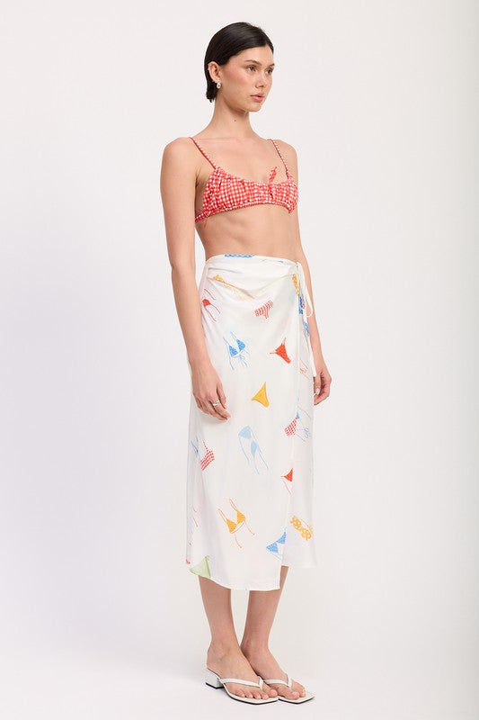 PRINTED SATIN MIDI SKIRT WITH SIDE RUCHE-Emory Park-[option4]-[option5]-[option6]-[option7]-[option8]-Shop-Boutique-Clothing-for-Women-Online