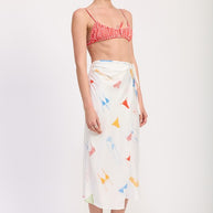 PRINTED SATIN MIDI SKIRT WITH SIDE RUCHE-Emory Park-[option4]-[option5]-[option6]-[option7]-[option8]-Shop-Boutique-Clothing-for-Women-Online