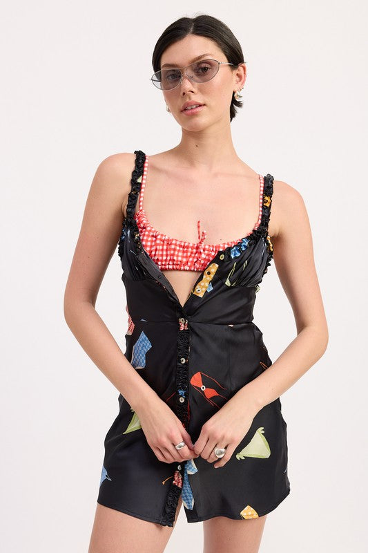 SATIN BUTTON UP BIAS CUT MINI DRESS-Emory Park-[option4]-[option5]-[option6]-[option7]-[option8]-Shop-Boutique-Clothing-for-Women-Online