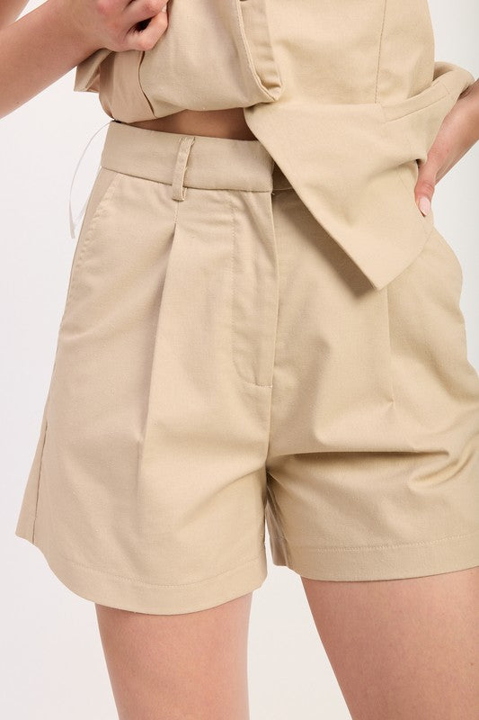 HIGH WAISTED PLEATED SHORTS-Emory Park-[option4]-[option5]-[option6]-[option7]-[option8]-Shop-Boutique-Clothing-for-Women-Online