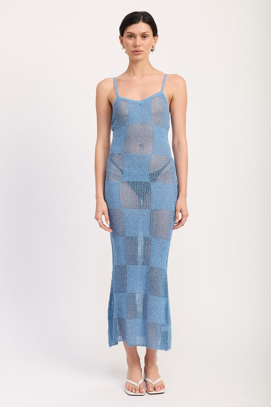 CONTRASTED MIDI SHEER DRESS-Emory Park-[option4]-[option5]-[option6]-[option7]-[option8]-Shop-Boutique-Clothing-for-Women-Online