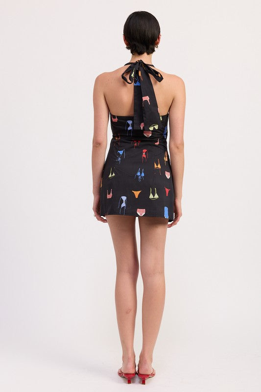 WRAPPED HALTER NECK MINI DRESS-Emory Park-[option4]-[option5]-[option6]-[option7]-[option8]-Shop-Boutique-Clothing-for-Women-Online