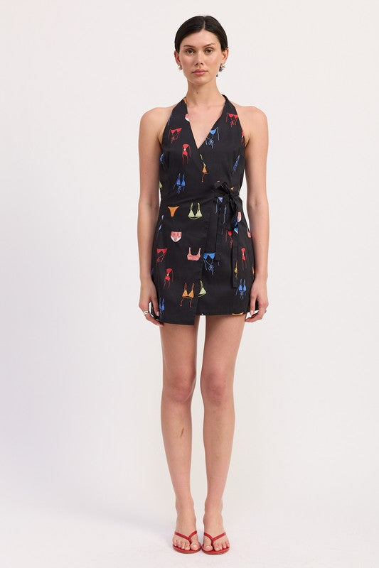 WRAPPED HALTER NECK MINI DRESS-Emory Park-[option4]-[option5]-[option6]-[option7]-[option8]-Shop-Boutique-Clothing-for-Women-Online