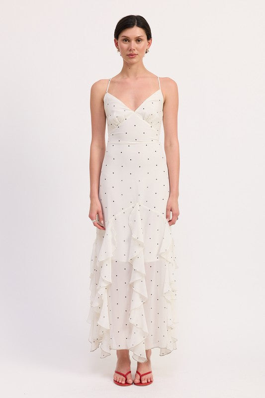 RUFFLED WRAP MAXI DRESS WITH CROSS BACK-Emory Park-[option4]-[option5]-[option6]-[option7]-[option8]-Shop-Boutique-Clothing-for-Women-Online