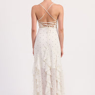 RUFFLED WRAP MAXI DRESS WITH CROSS BACK-Emory Park-[option4]-[option5]-[option6]-[option7]-[option8]-Shop-Boutique-Clothing-for-Women-Online