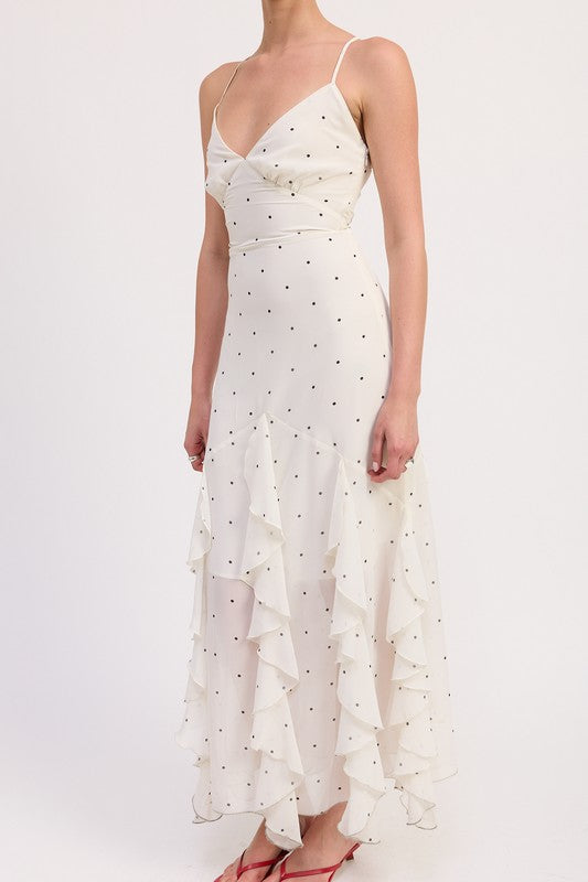 RUFFLED WRAP MAXI DRESS WITH CROSS BACK-Emory Park-[option4]-[option5]-[option6]-[option7]-[option8]-Shop-Boutique-Clothing-for-Women-Online