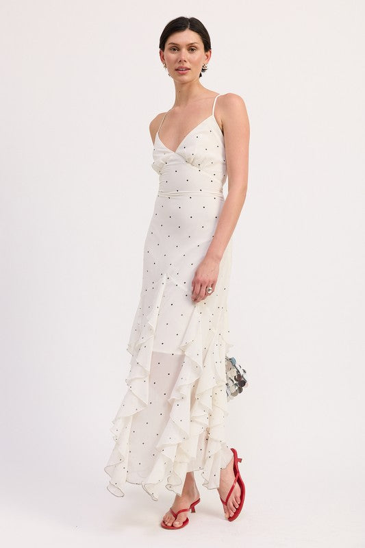 RUFFLED WRAP MAXI DRESS WITH CROSS BACK-Emory Park-[option4]-[option5]-[option6]-[option7]-[option8]-Shop-Boutique-Clothing-for-Women-Online