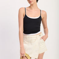 ASYMMETRICAL FOLD OVER DENIM SKORT-Emory Park-[option4]-[option5]-[option6]-[option7]-[option8]-Shop-Boutique-Clothing-for-Women-Online