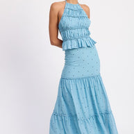 TIERED RUFFLE MIDI SKIRT-Emory Park-BLUE POLKA DOT-S-[option4]-[option5]-[option6]-[option7]-[option8]-Shop-Boutique-Clothing-for-Women-Online