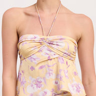 FLORAL STRAPLESS RUCHED HALTER TOP-Emory Park-[option4]-[option5]-[option6]-[option7]-[option8]-Shop-Boutique-Clothing-for-Women-Online