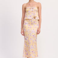 FLORAL STRAPLESS RUCHED HALTER TOP-Emory Park-[option4]-[option5]-[option6]-[option7]-[option8]-Shop-Boutique-Clothing-for-Women-Online