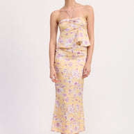 FLORAL STRAPLESS RUCHED HALTER TOP-Emory Park-[option4]-[option5]-[option6]-[option7]-[option8]-Shop-Boutique-Clothing-for-Women-Online