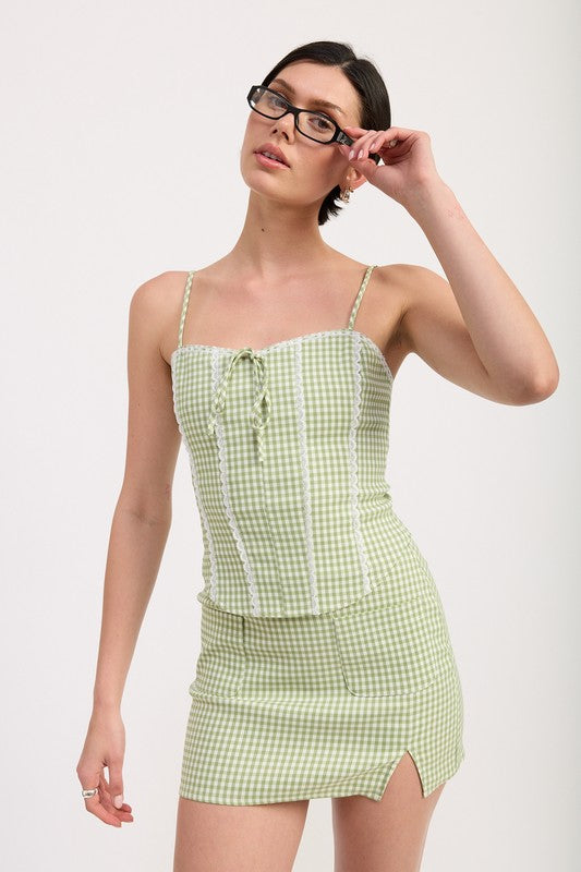 MINI GINGHAM SKIRT WITH POCKETS-Emory Park-[option4]-[option5]-[option6]-[option7]-[option8]-Shop-Boutique-Clothing-for-Women-Online