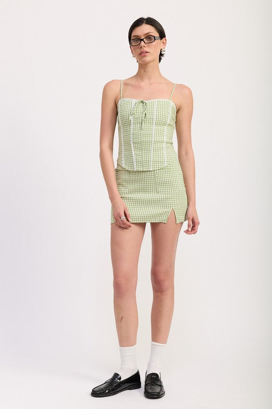 MINI GINGHAM SKIRT WITH POCKETS-Emory Park-SAGE GINGHAM-S-[option4]-[option5]-[option6]-[option7]-[option8]-Shop-Boutique-Clothing-for-Women-Online