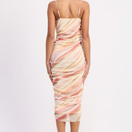 RUCHED MESH MIDI DRESS WITH ADJUSTABLE STRAPS-Emory Park-[option4]-[option5]-[option6]-[option7]-[option8]-Shop-Boutique-Clothing-for-Women-Online