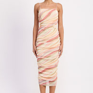 RUCHED MESH MIDI DRESS WITH ADJUSTABLE STRAPS-Emory Park-[option4]-[option5]-[option6]-[option7]-[option8]-Shop-Boutique-Clothing-for-Women-Online