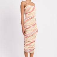 RUCHED MESH MIDI DRESS WITH ADJUSTABLE STRAPS-Emory Park-[option4]-[option5]-[option6]-[option7]-[option8]-Shop-Boutique-Clothing-for-Women-Online