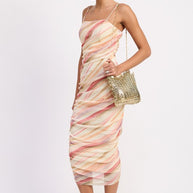 RUCHED MESH MIDI DRESS WITH ADJUSTABLE STRAPS-Emory Park-[option4]-[option5]-[option6]-[option7]-[option8]-Shop-Boutique-Clothing-for-Women-Online