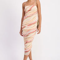 RUCHED MESH MIDI DRESS WITH ADJUSTABLE STRAPS-Emory Park-[option4]-[option5]-[option6]-[option7]-[option8]-Shop-Boutique-Clothing-for-Women-Online