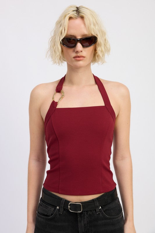 CHAIN LINK HALTER KNIT TOP-Emory Park-BURGUNDY-S-[option4]-[option5]-[option6]-[option7]-[option8]-Shop-Boutique-Clothing-for-Women-Online