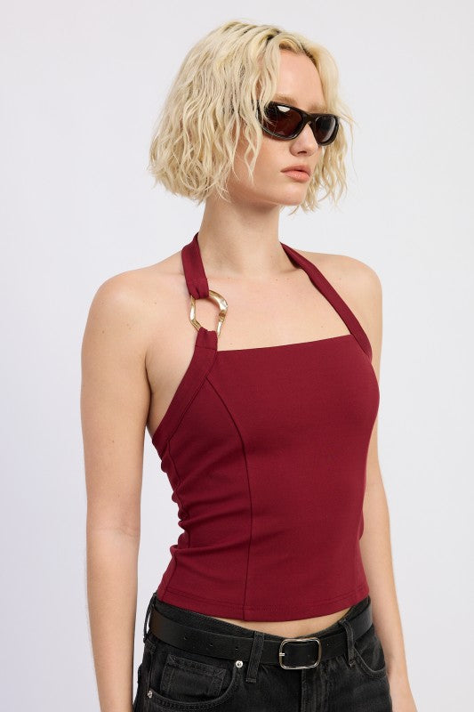 CHAIN LINK HALTER KNIT TOP-Emory Park-[option4]-[option5]-[option6]-[option7]-[option8]-Shop-Boutique-Clothing-for-Women-Online