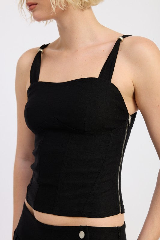 RING STRAP CORSET TOP-Emory Park-[option4]-[option5]-[option6]-[option7]-[option8]-Shop-Boutique-Clothing-for-Women-Online