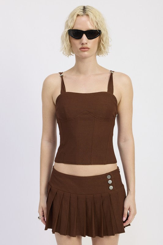 RING STRAP CORSET TOP-Emory Park-[option4]-[option5]-[option6]-[option7]-[option8]-Shop-Boutique-Clothing-for-Women-Online