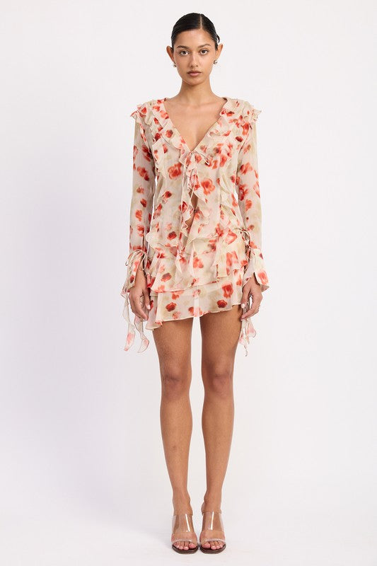 LAYERED RUFFLE MINI SKIRT IN SHEER FLORAL PRINT-Emory Park-[option4]-[option5]-[option6]-[option7]-[option8]-Shop-Boutique-Clothing-for-Women-Online