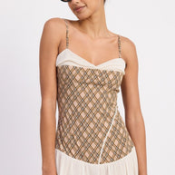 PLAID RUCHED MINI DRESS WITH CONTRAST TRIM-Emory Park-[option4]-[option5]-[option6]-[option7]-[option8]-Shop-Boutique-Clothing-for-Women-Online