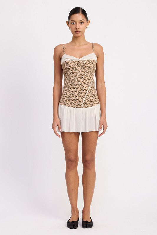 PLAID RUCHED MINI DRESS WITH CONTRAST TRIM-Emory Park-[option4]-[option5]-[option6]-[option7]-[option8]-Shop-Boutique-Clothing-for-Women-Online