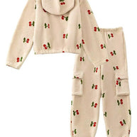 Two piece sherpa cherries sweat set-Miss Sparkling-[option4]-[option5]-[option6]-[option7]-[option8]-Shop-Boutique-Clothing-for-Women-Online