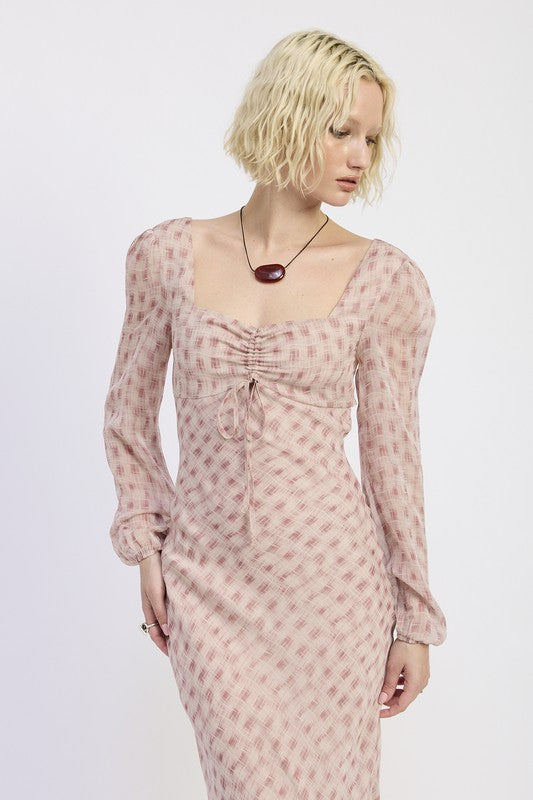 OPEN BACK PUFF SLEEVE MIDI DRESS WITH RUCHED BUST-Emory Park-[option4]-[option5]-[option6]-[option7]-[option8]-Shop-Boutique-Clothing-for-Women-Online