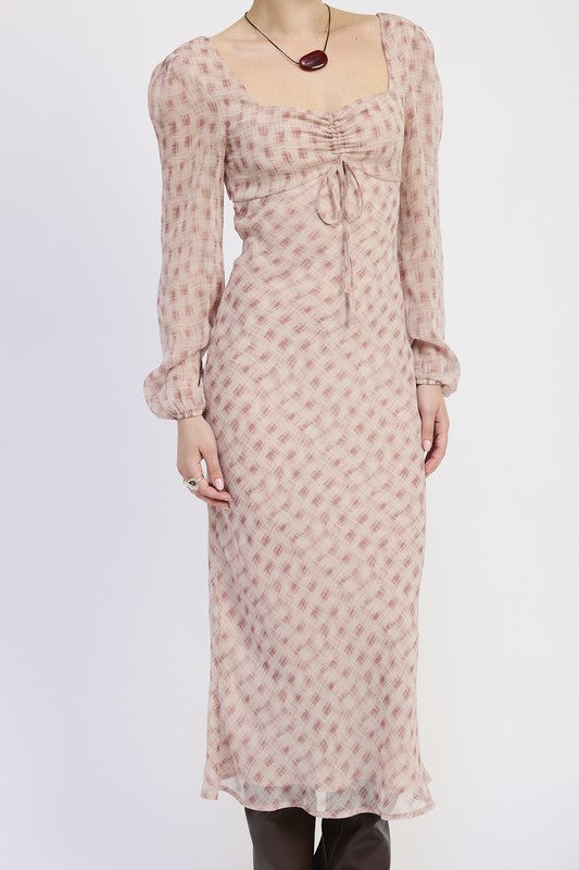 OPEN BACK PUFF SLEEVE MIDI DRESS WITH RUCHED BUST-Emory Park-[option4]-[option5]-[option6]-[option7]-[option8]-Shop-Boutique-Clothing-for-Women-Online