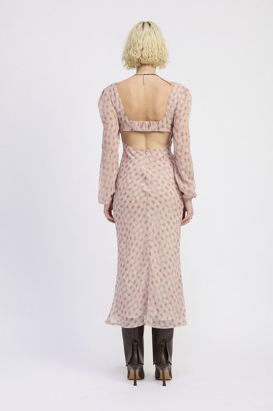 OPEN BACK PUFF SLEEVE MIDI DRESS WITH RUCHED BUST-Emory Park-[option4]-[option5]-[option6]-[option7]-[option8]-Shop-Boutique-Clothing-for-Women-Online