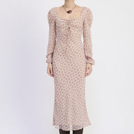 OPEN BACK PUFF SLEEVE MIDI DRESS WITH RUCHED BUST-Emory Park-[option4]-[option5]-[option6]-[option7]-[option8]-Shop-Boutique-Clothing-for-Women-Online